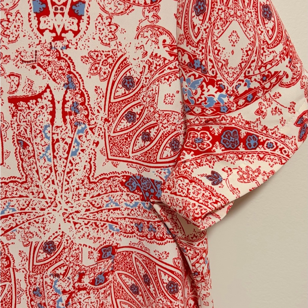 Adrienne Vittadini Red and Blue Paisley Men's Shirt